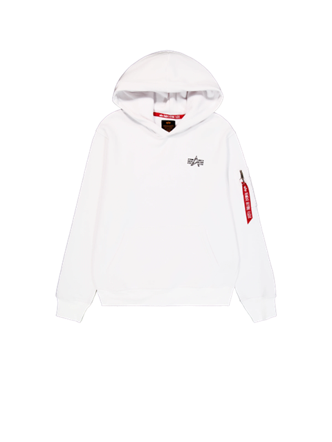 148341 - Alpha Industries Signature Back Print Hoody - White