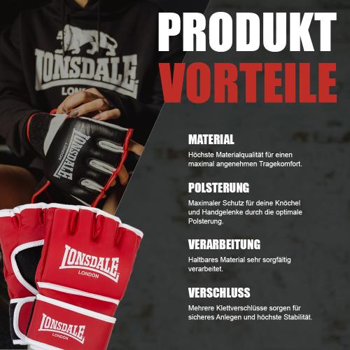 Lonsdale HARLTON MMA-Trainingshandschuhe Kunstleder 160013 red