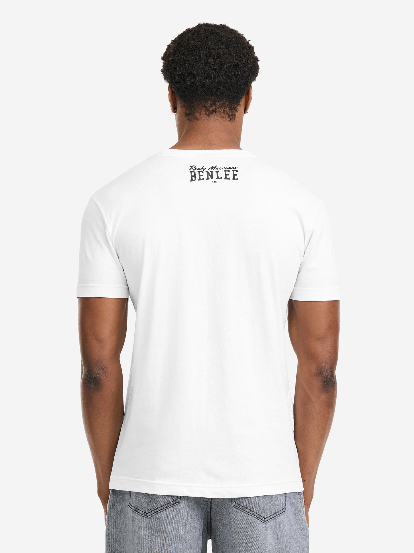 Weisses BENLEE Herren T-Shirt mit Logo, normale Passform