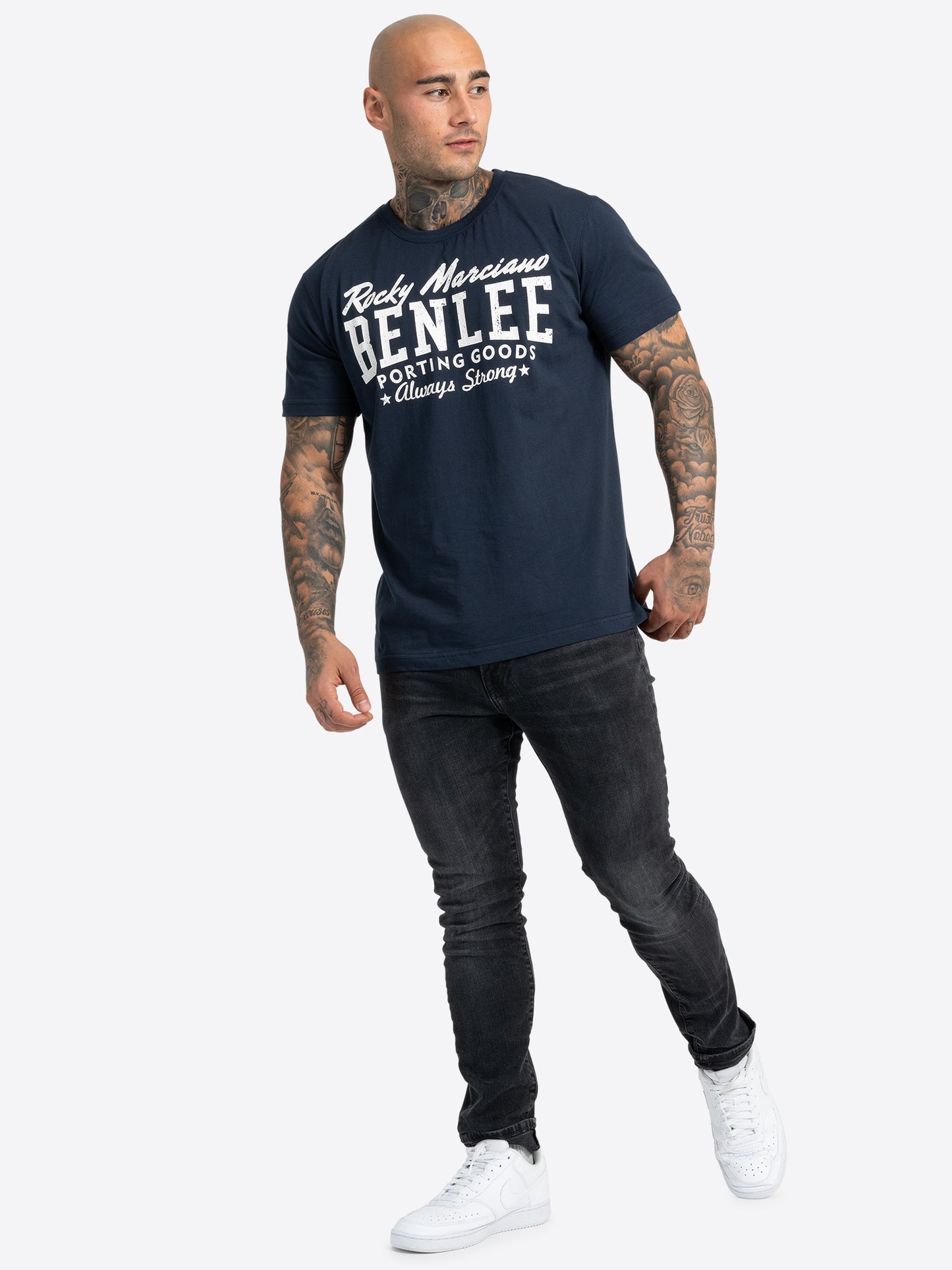 BENLEE 190104 Retro Logo T-Shirt - Dunkel Navy