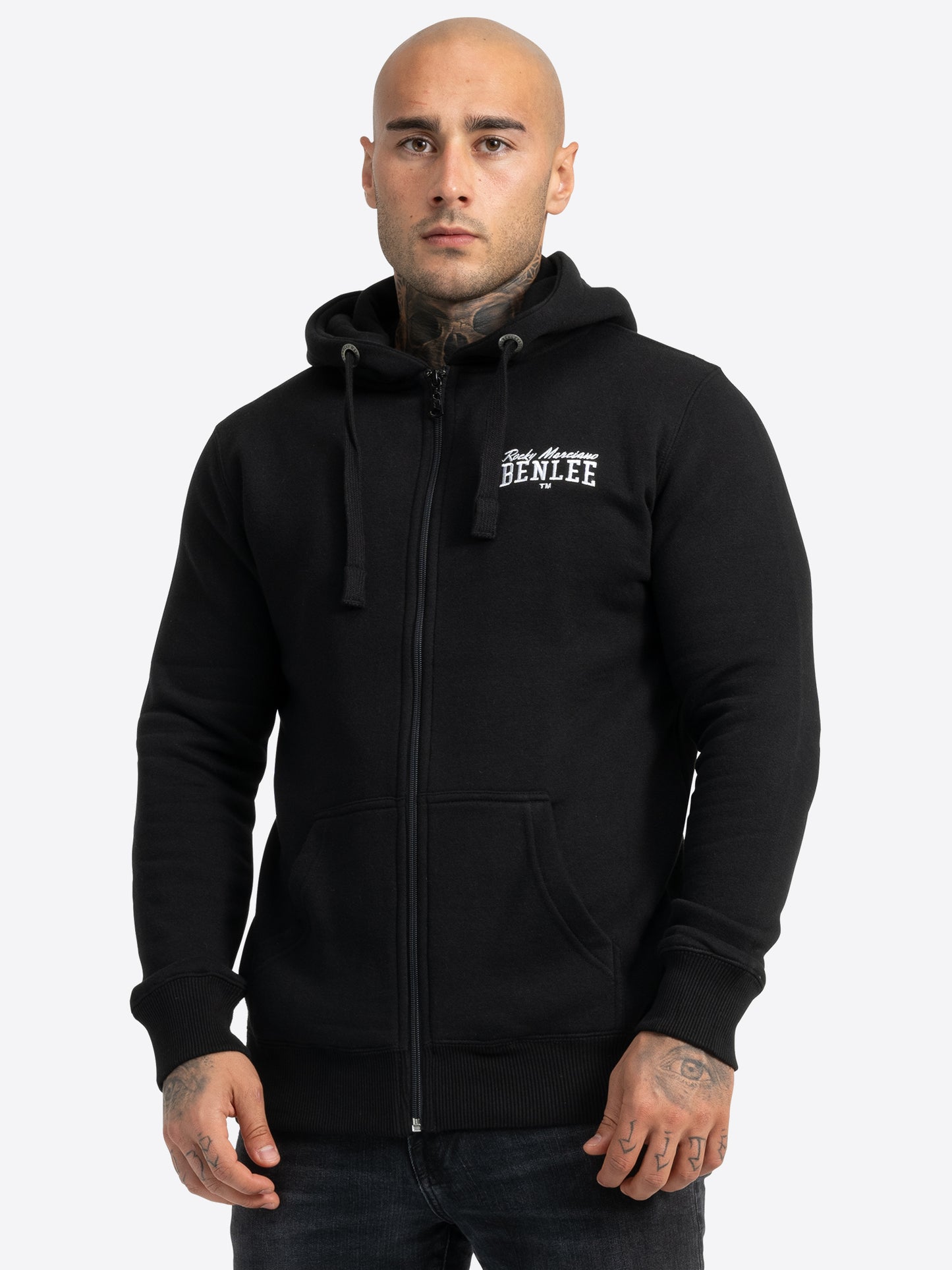 BENLEE 190732 Chest Logo Kapuzensweatjacke - Schwarz