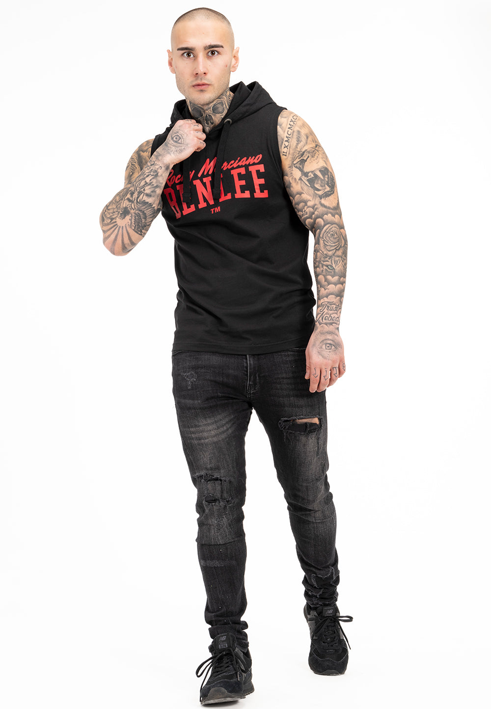 BENLEE 190775 Darry Aermelloses Kapuzenshirt - Schwarz