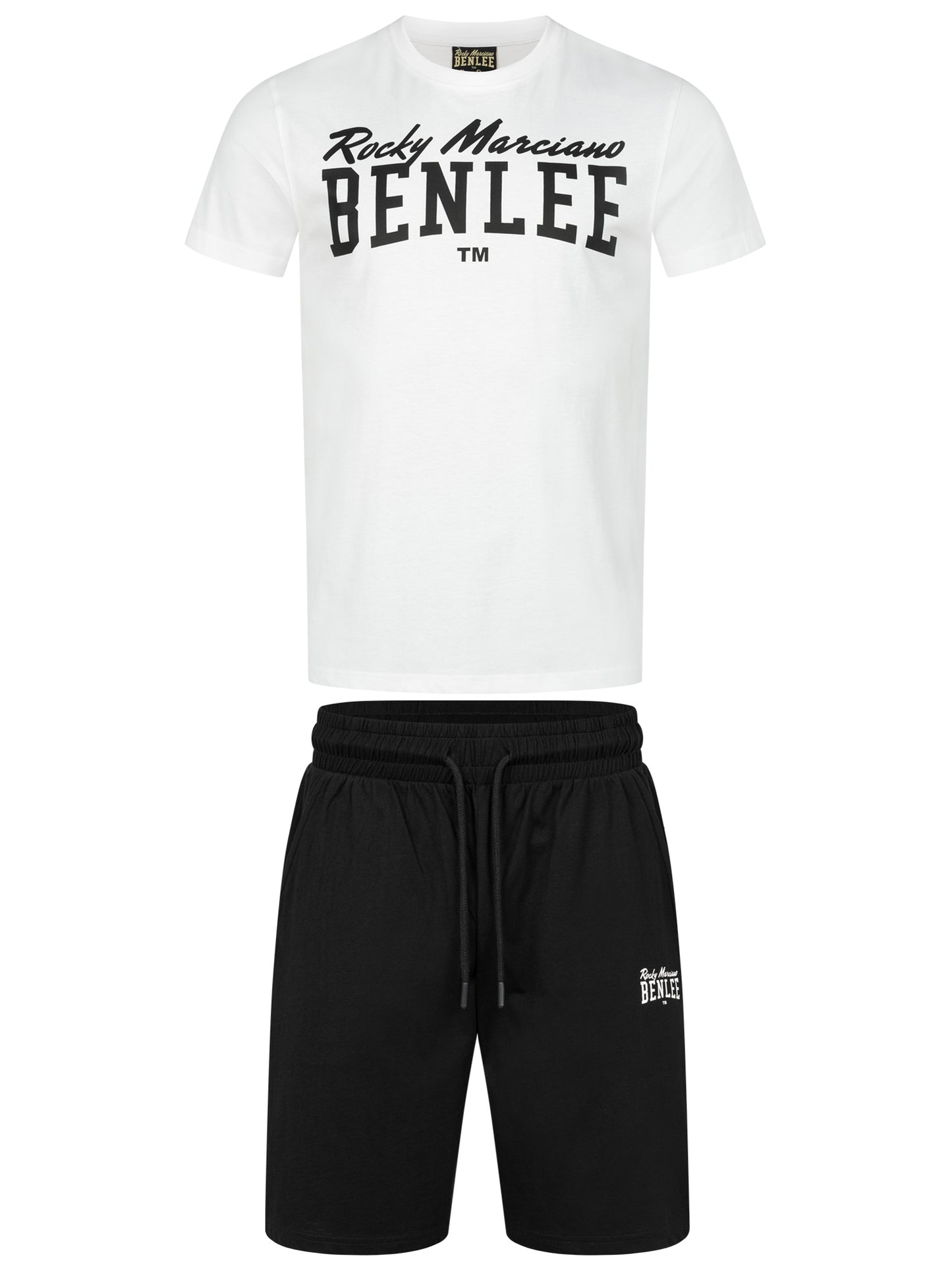 BENLEE 190818 Rees T-Shirt & Short Set Weiss/Schwarz