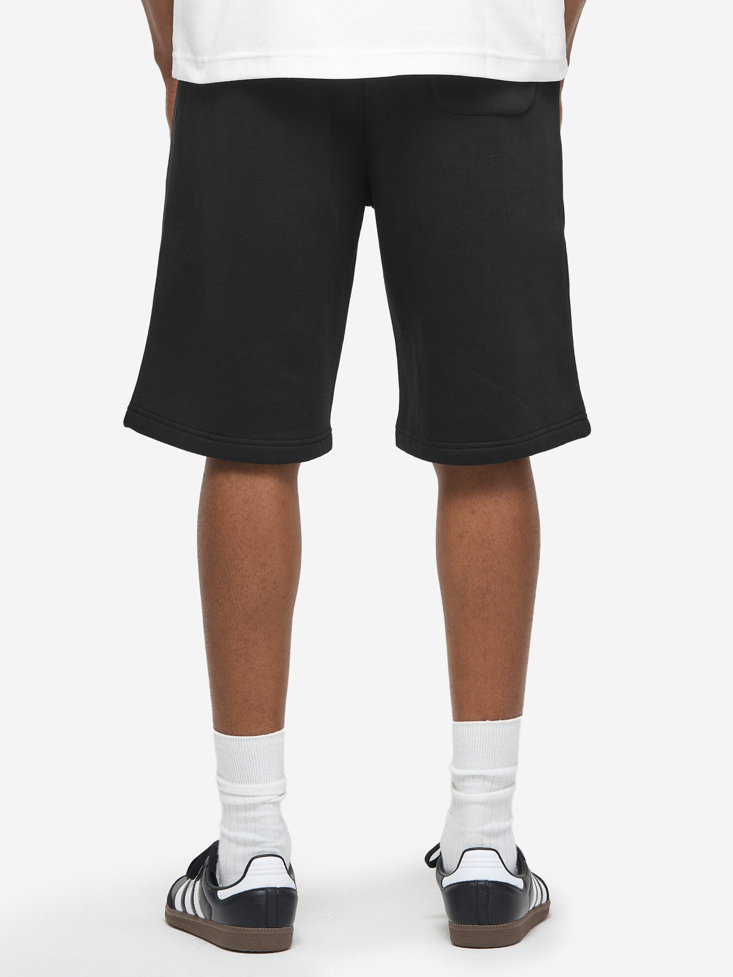 Schwarze BENLEE Herren Shorts in normaler Passform mit Vintage-Logo und weichem Fleece