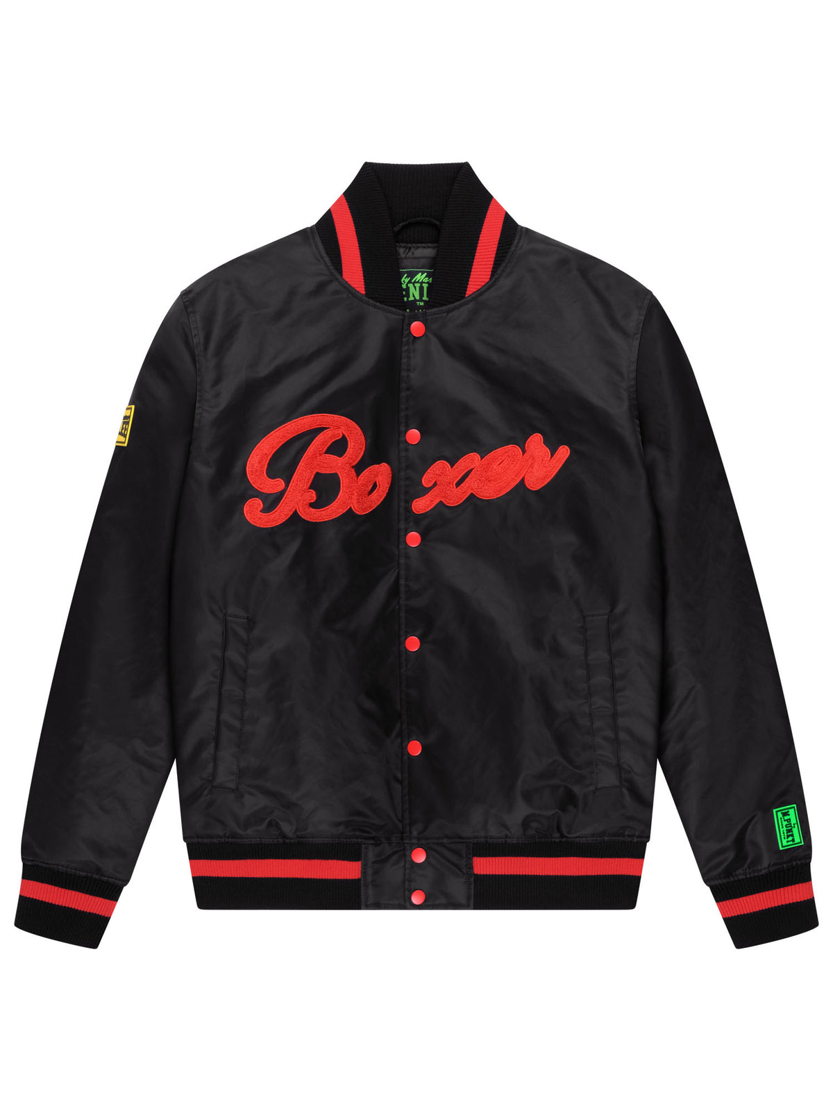 Schwarze BENLEE Herren-Collegejacke mit roten Details. Normale Passform, sportlicher Boxer-Schriftzug und grosser Rücken-Print. Jetzt online bestellen!