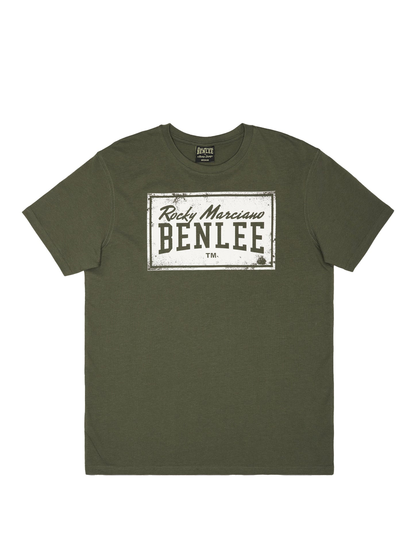 Olivgrünes Benlee Rocky Marciano Herren T-Shirt mit Logo-Print im Vintage-Look