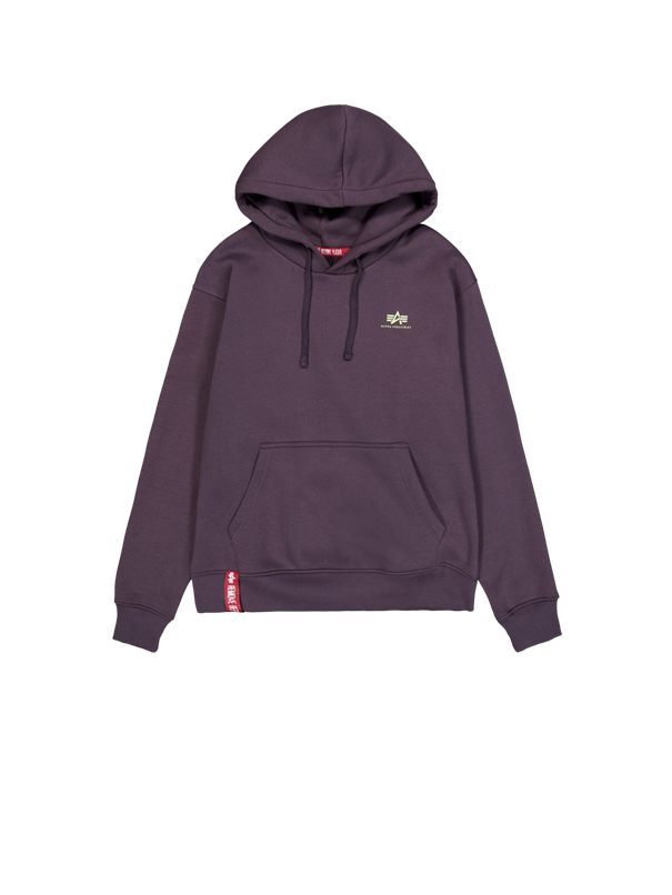 Alpha Industries Basic Hoodie Small Logo für Herren, Plum Purple– Komfortabler Kapuzenpullover exklusiv in deinem Schweizer Online-Shop