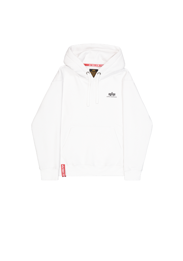 Alpha Industries Basic Hoodie Small Logo für Herren, Weiss – Komfortabler Kapuzenpullover exklusiv in deinem Schweizer Online-Shop