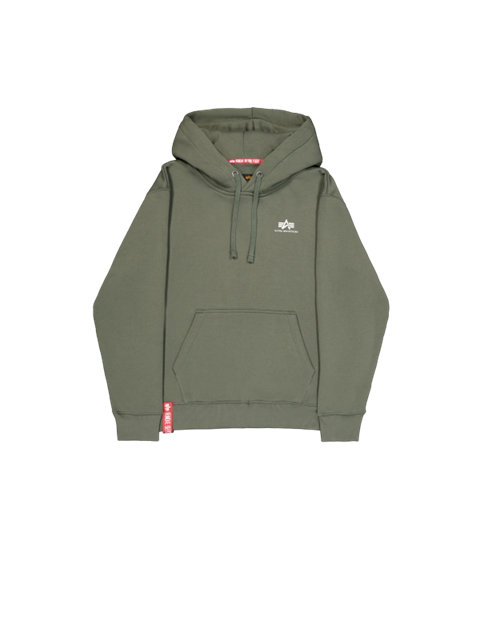 Alpha Industries Basic Hoodie Small Logo für Männer, dark olive– Komfortabler Kapuzenpullover exklusiv in deinem Schweizer Online-Shop