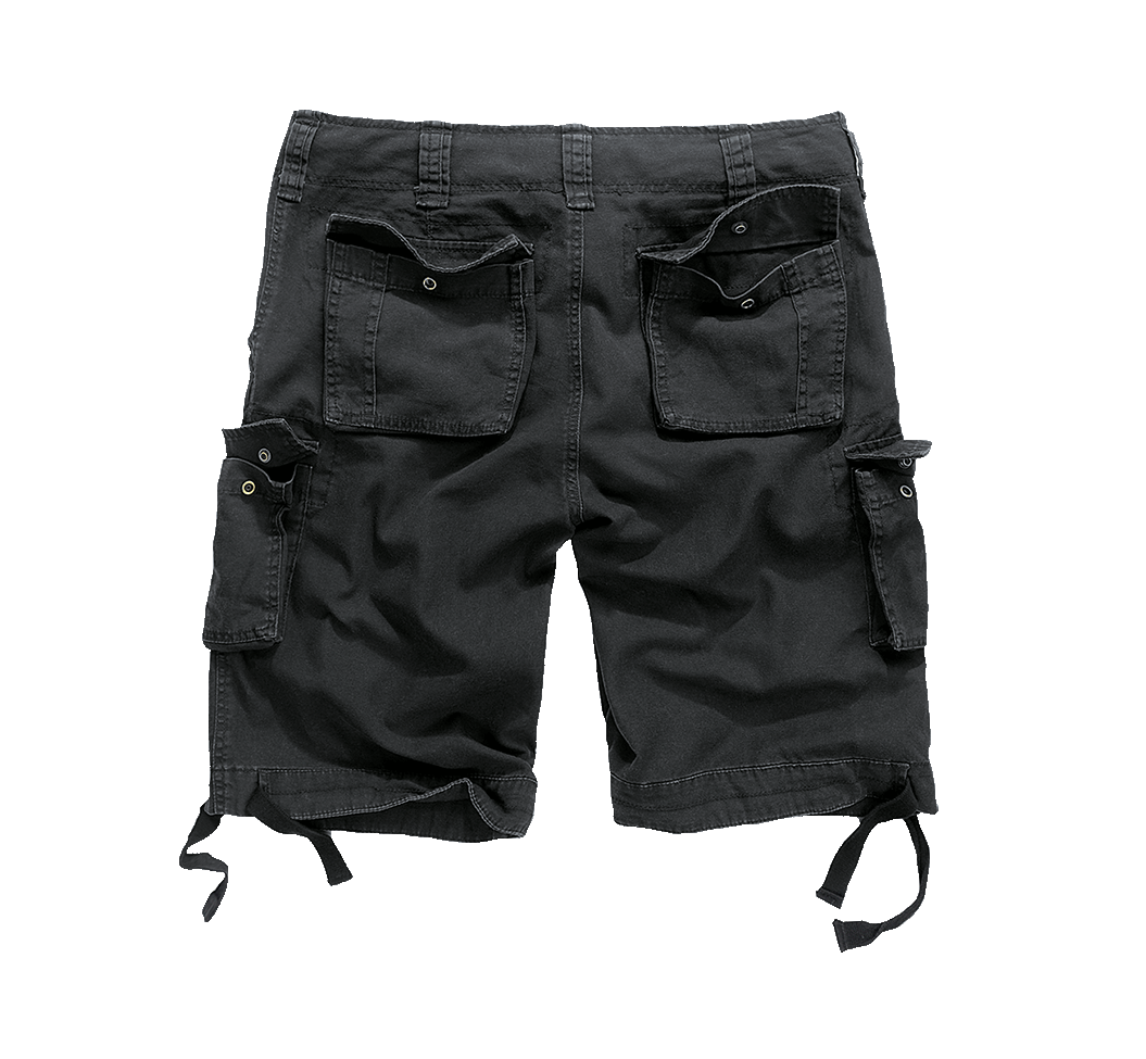 Brandit Urban Legend Shorts Schwarz Schwarze Sommerhose Baumwolle Rückansicht mit Gesässtaschen