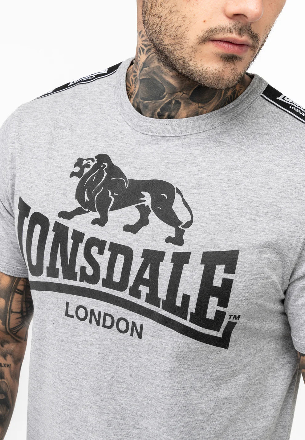 Lonsdale 117534 Stour T-Shirt - Marl Grey