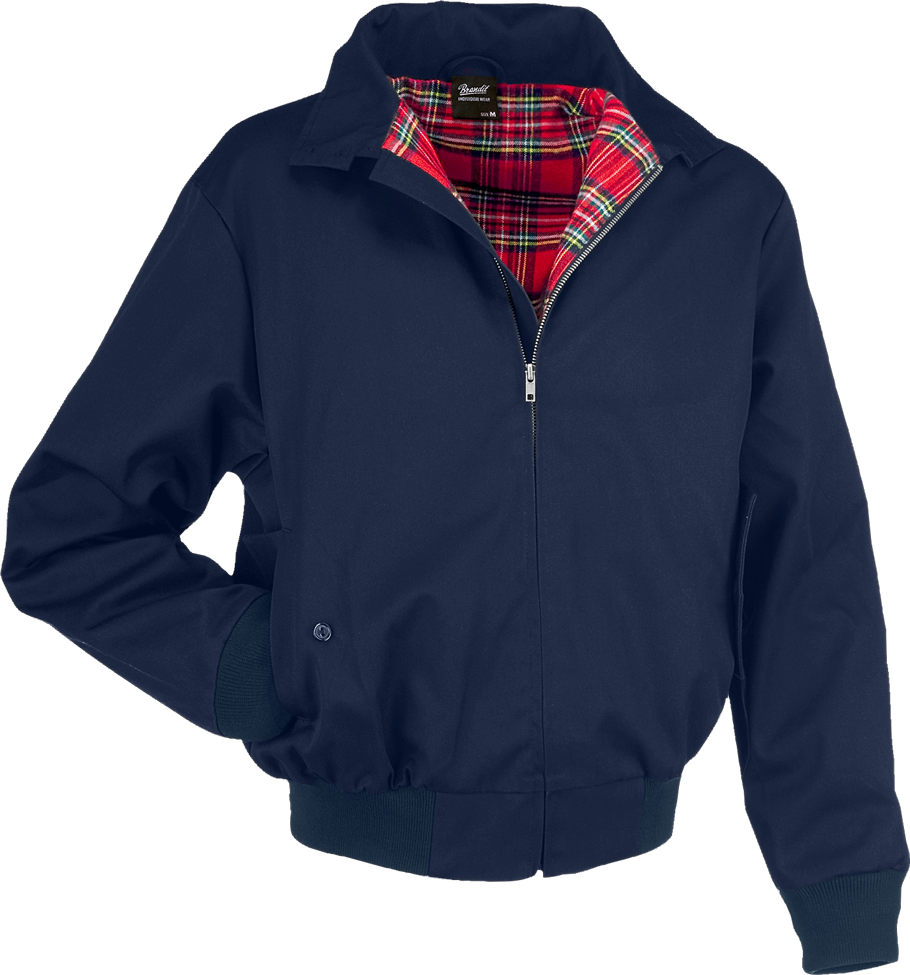 Brandit Lord Canterbury Harringtonjacke Navy mit Stehkragen und klassischem Blouson-Schnitt für Herren.