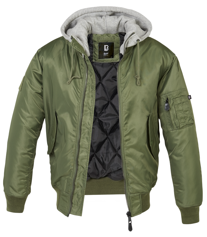 BRANDIT MA1 Hooded Jacket olive/grau