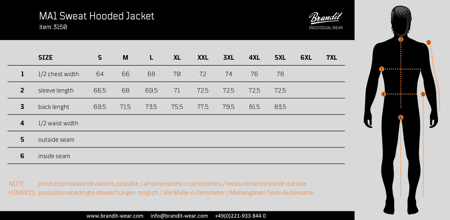 BRANDIT MA1 Hooded Jacket schwarz