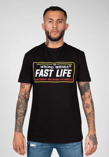 Wrong Friends Fast Life T-Shirt Schwarz
