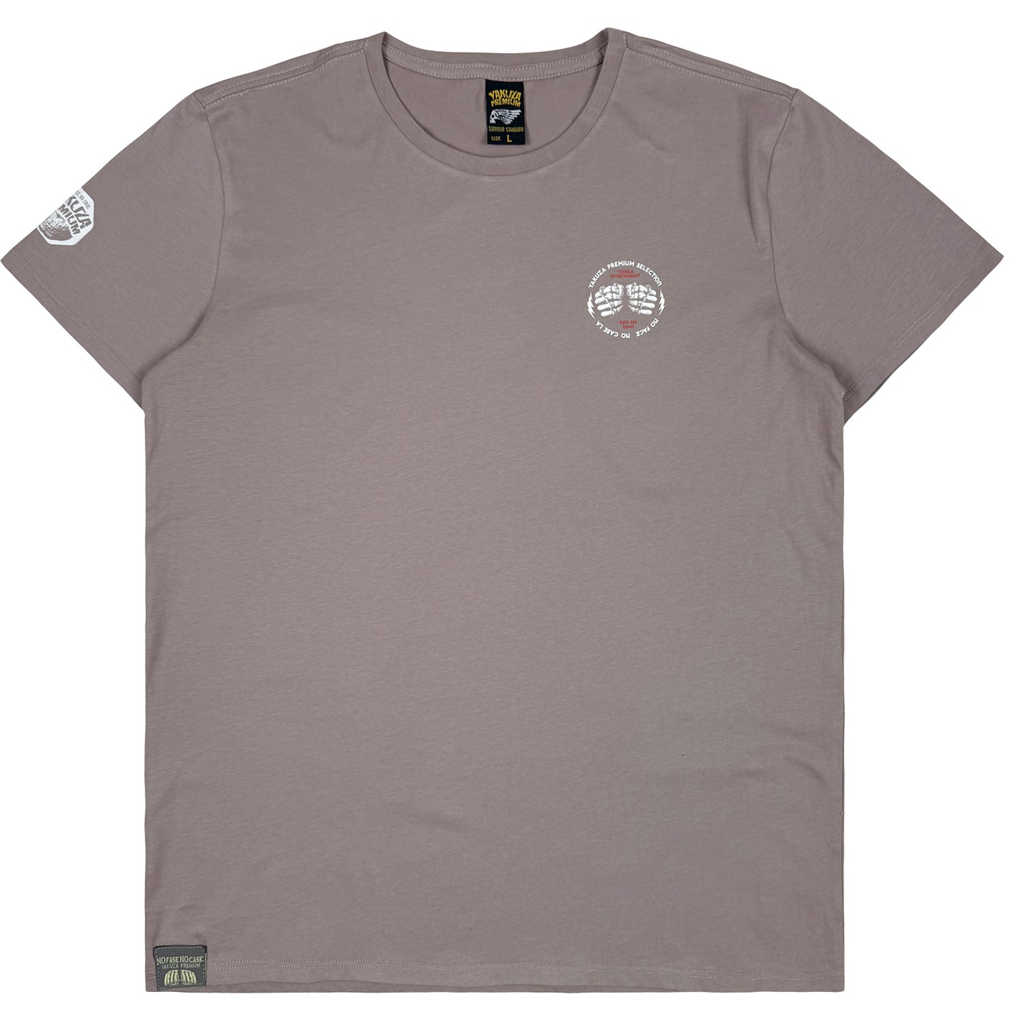 Yakuza Premium T-Shirt Hellrose mit Brustprint und grossem Rückenmotiv