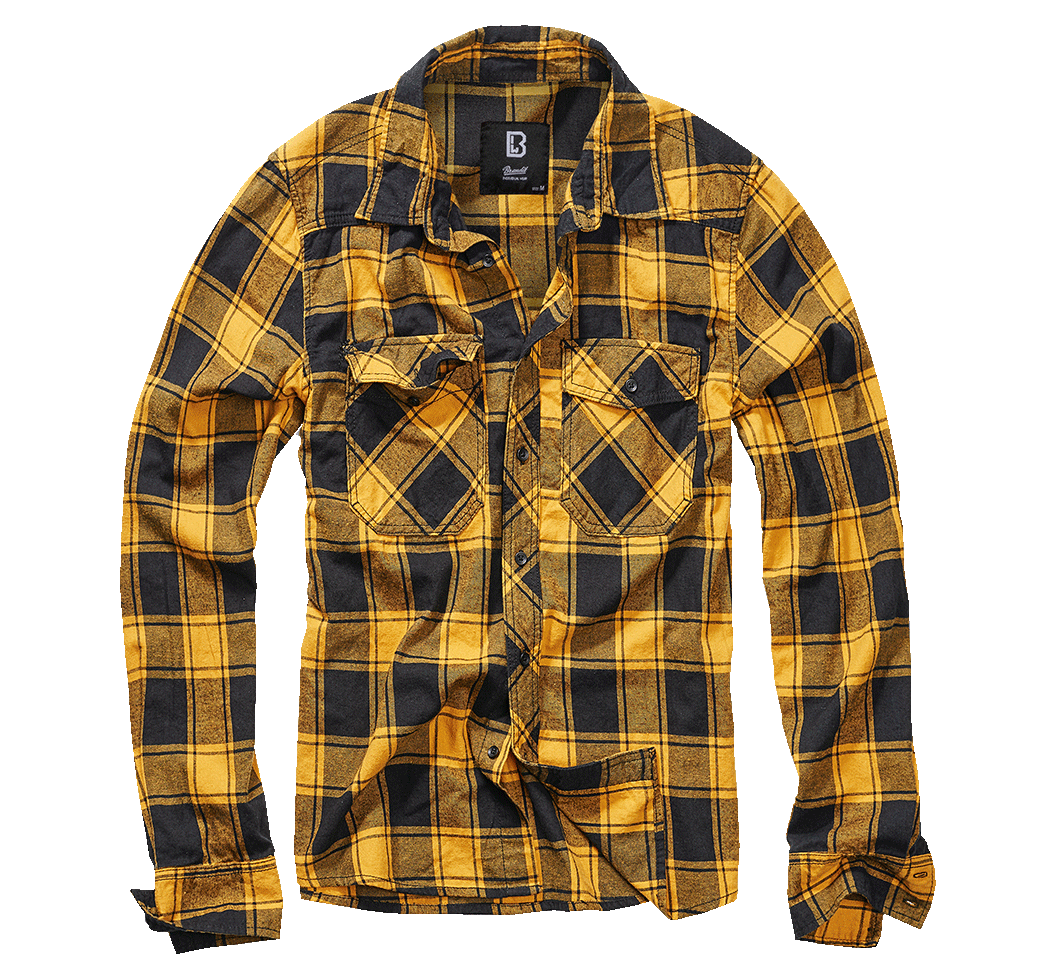 BRANDIT Check Shirt Long Sleeve - Schwarz/Gelb