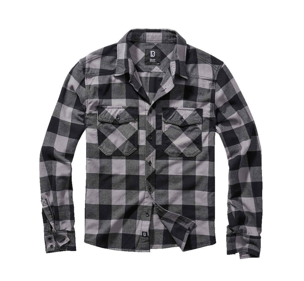 Brandit Hemd Shirt weiss schwarz kariert