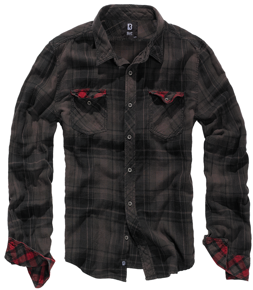 BRANDIT Duncan Check Shirt Long Sleeve Braun/Schwarz