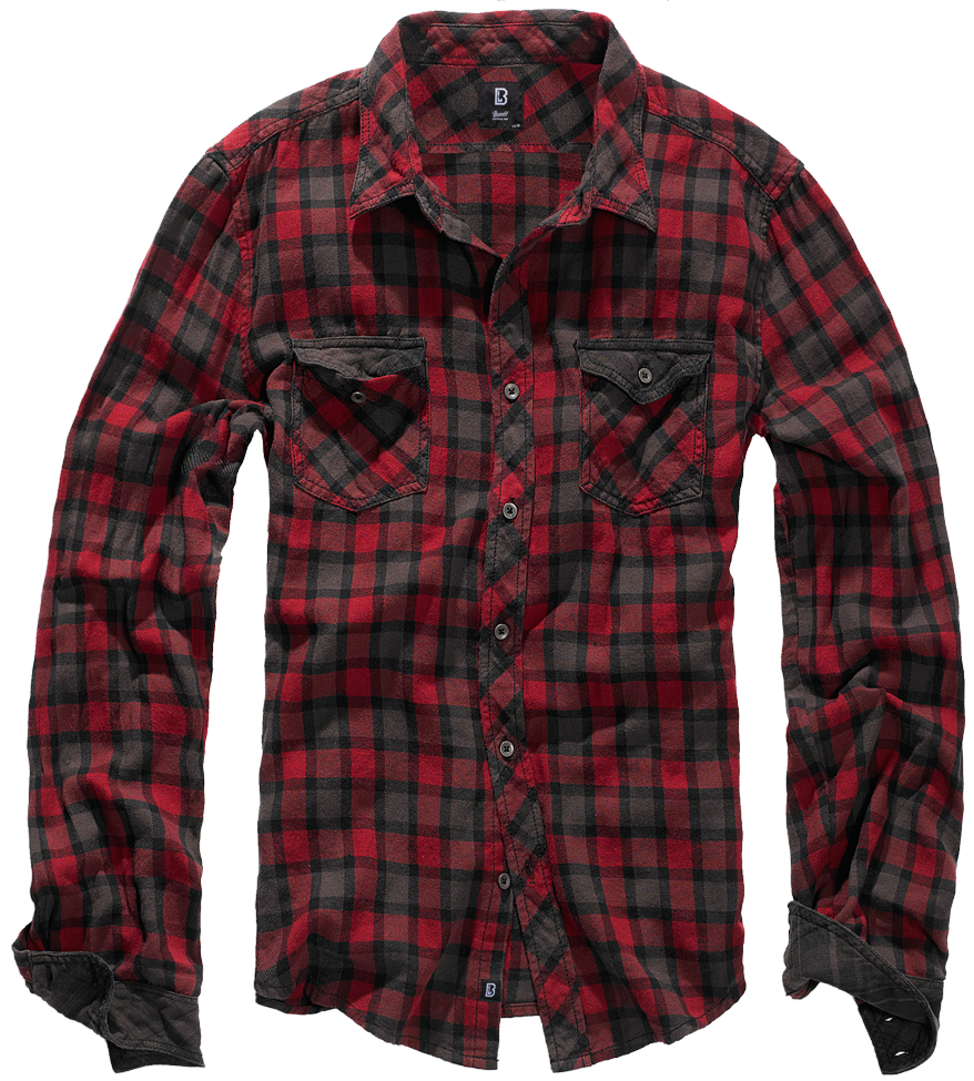 BRANDIT Duncan Check Shirt Long Sleeve Rot/Braun