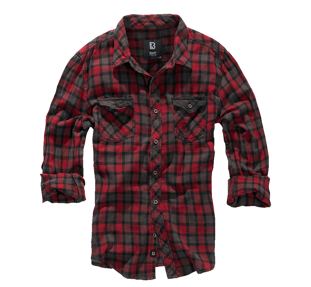 BRANDIT Duncan Check Shirt Long Sleeve Rot/Braun