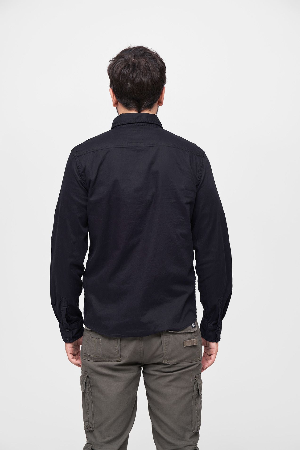 BRANDIT Flannel Shirt Long Sleeve Schwarz