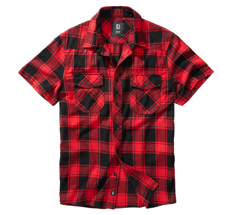 BRANDIT Check Shirt Short Sleeve- Rot/Schwarz
