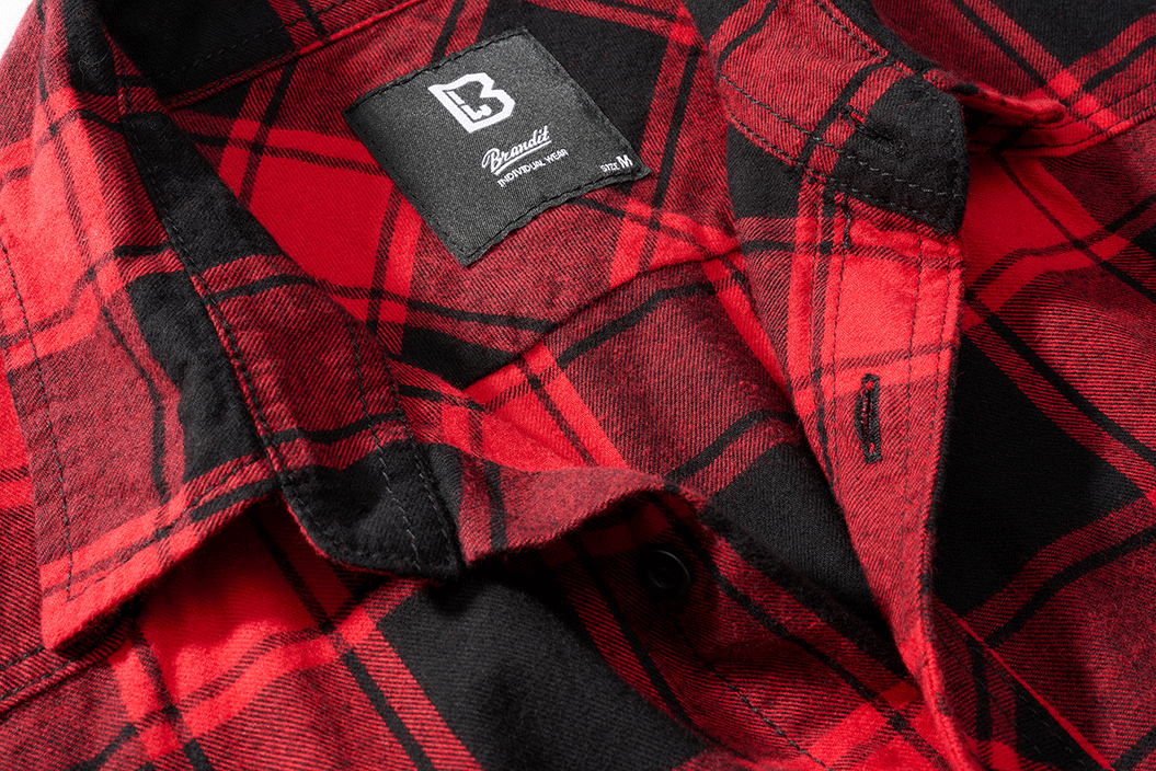 BRANDIT Check Shirt Short Sleeve- Rot/Schwarz