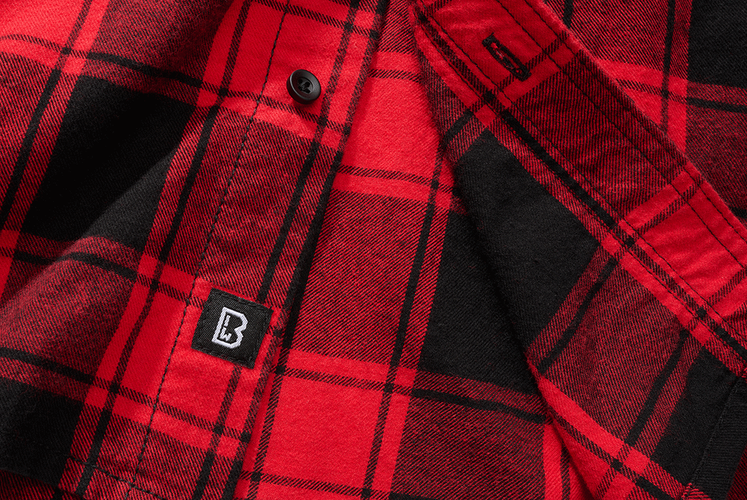 BRANDIT Check Shirt Short Sleeve- Rot/Schwarz