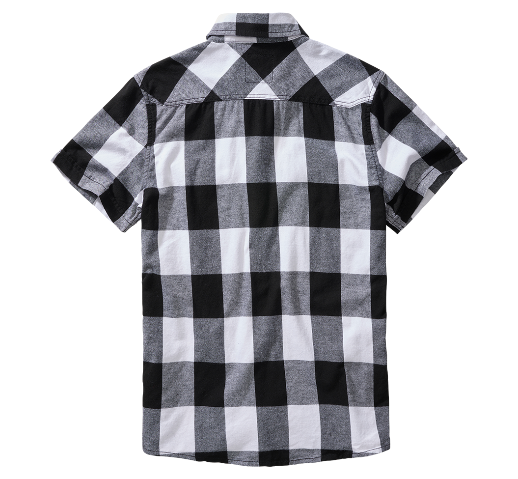 BRANDIT Check Shirt Short Sleeve- Weiss/Schwarz