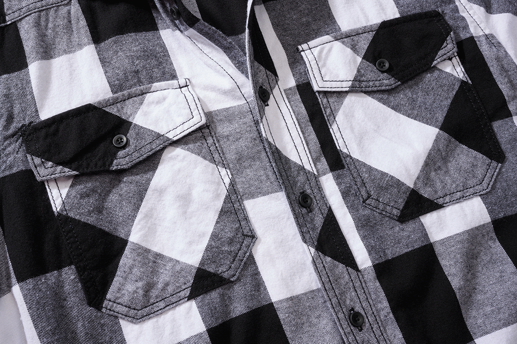 BRANDIT Check Shirt Short Sleeve- Weiss/Schwarz