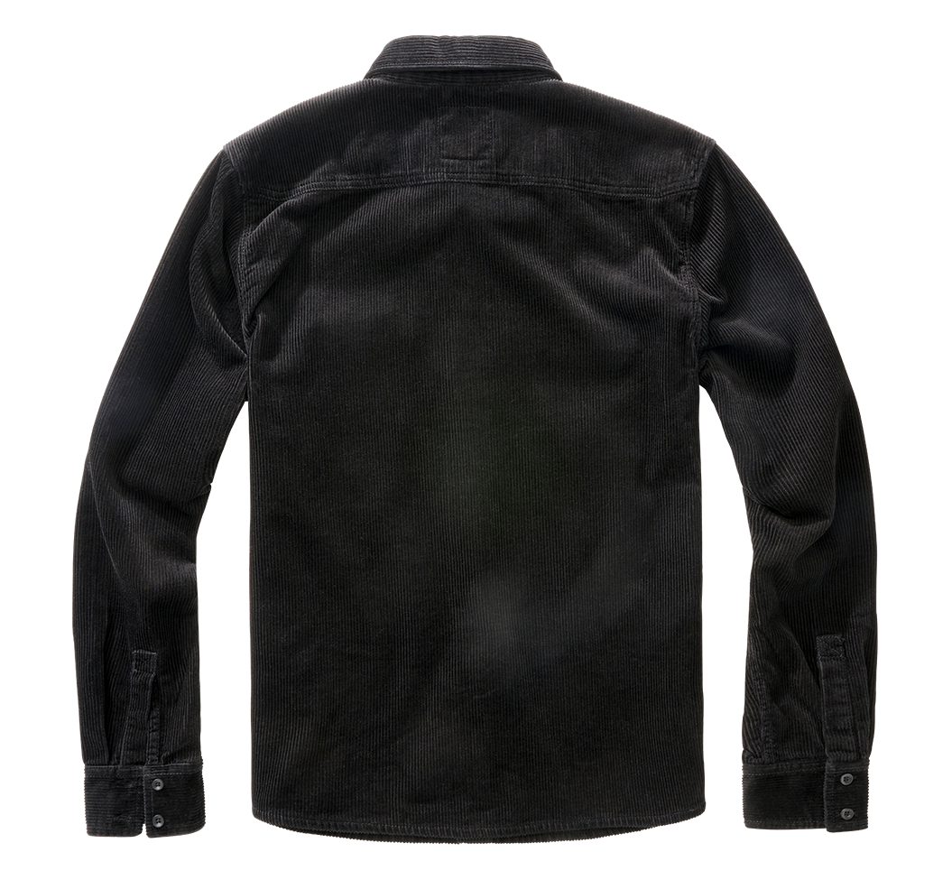 BRANDIT Corduroy Classic Shirt Long Sleeve Schwarz