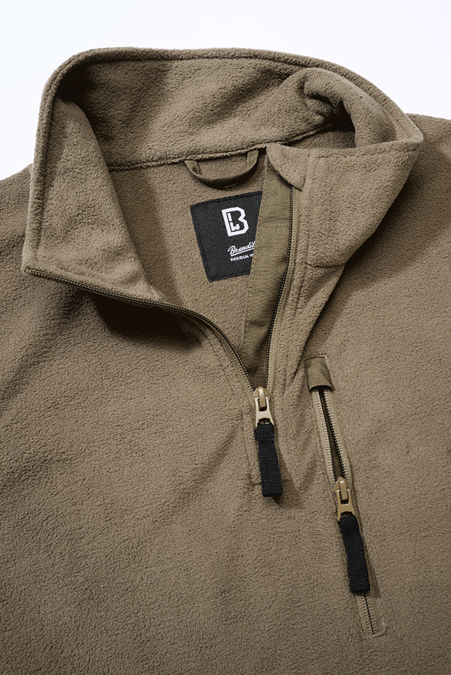 BRANDIT Fleece Troyer Pullover Olive