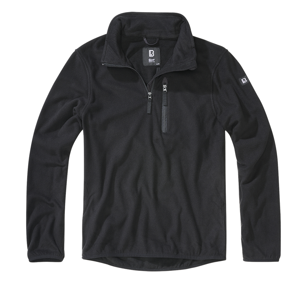 BRANDIT Fleece Troyer Pullover Schwarz