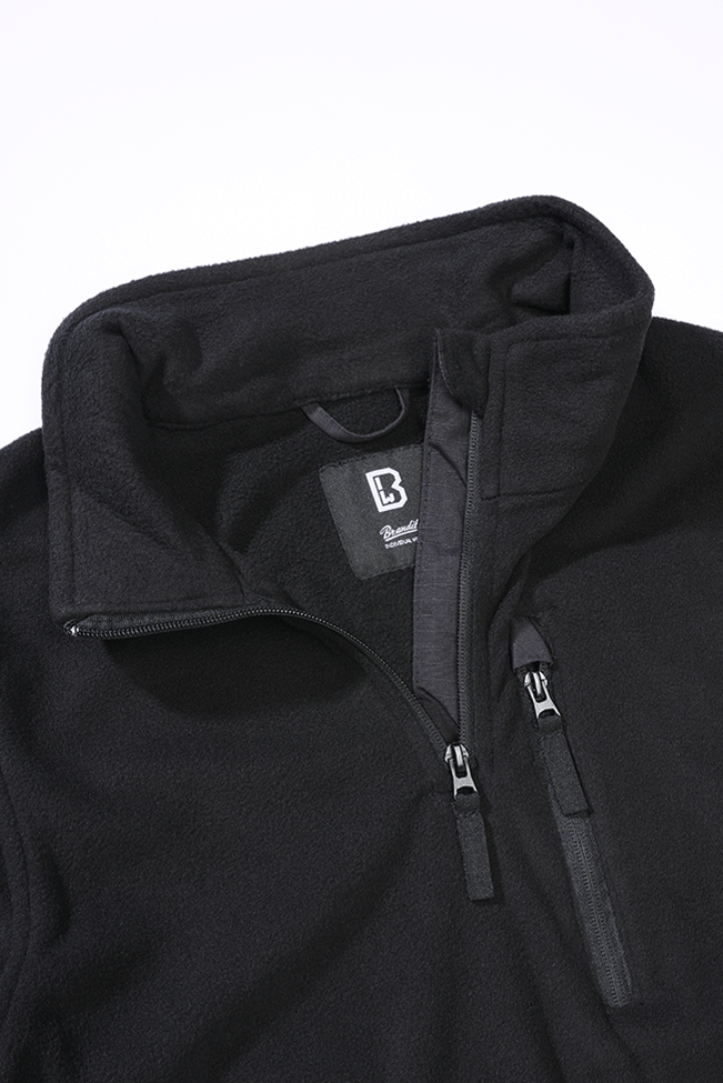 BRANDIT Fleece Troyer Pullover Schwarz