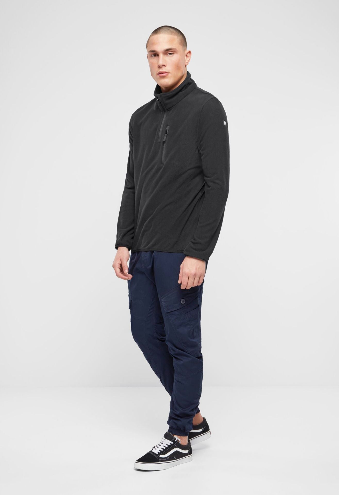 BRANDIT Fleece Troyer Pullover Schwarz