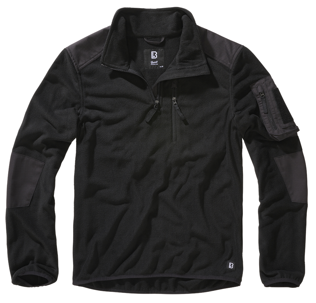 BRANDIT Fleece Troyer Ripstop Schwarz