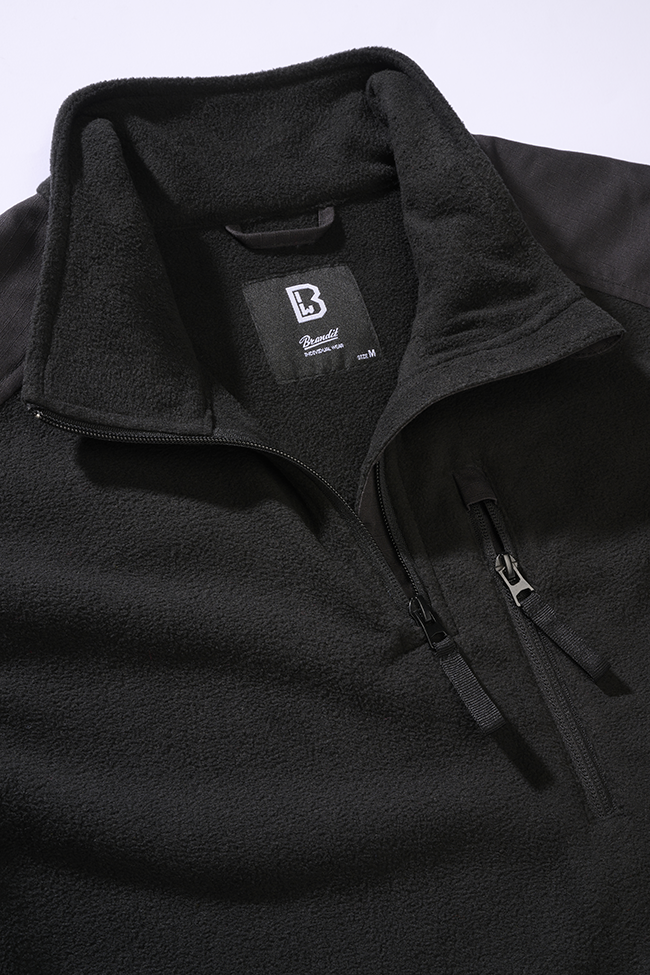 BRANDIT Fleece Troyer Ripstop Schwarz