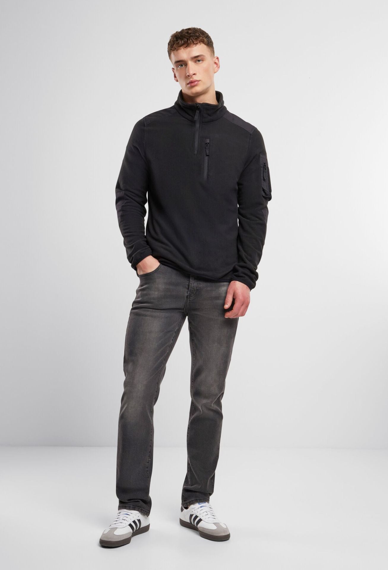 BRANDIT Fleece Troyer Ripstop Schwarz