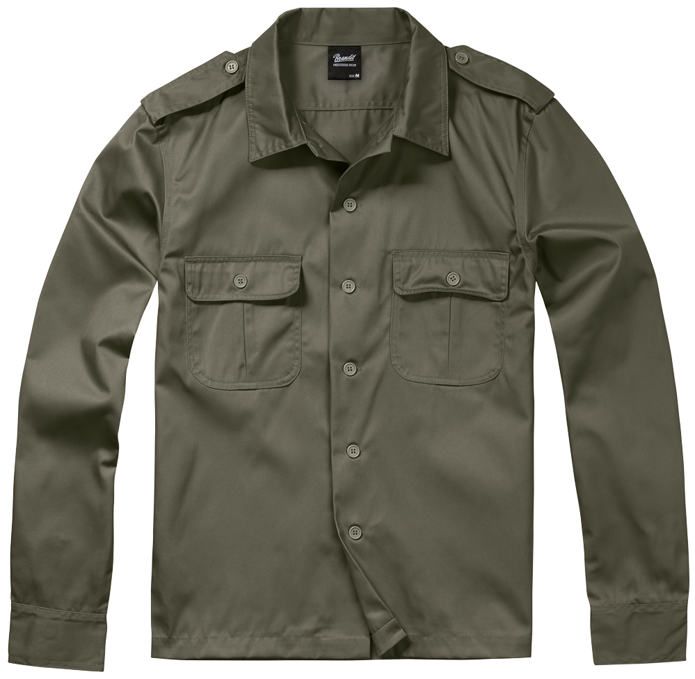 BRANDIT US Shirt Long Sleeve Olive