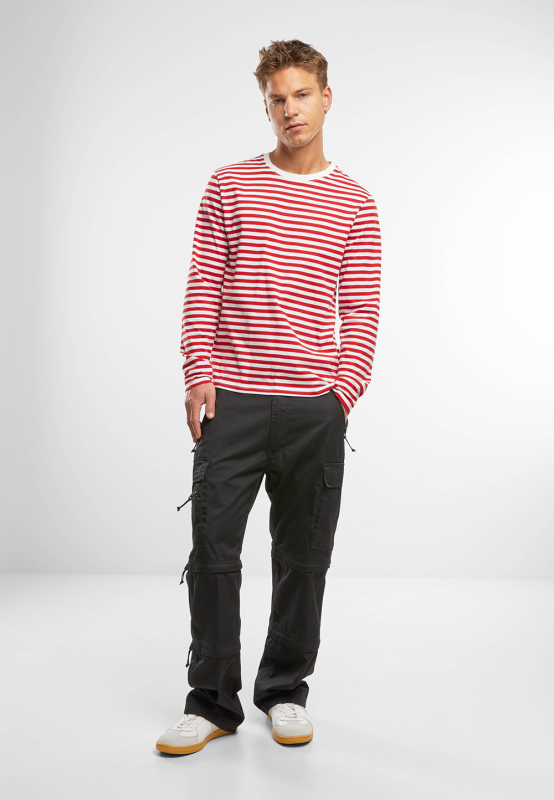 Jerseyshirt Stripe Longsleeve Rot/Weiss