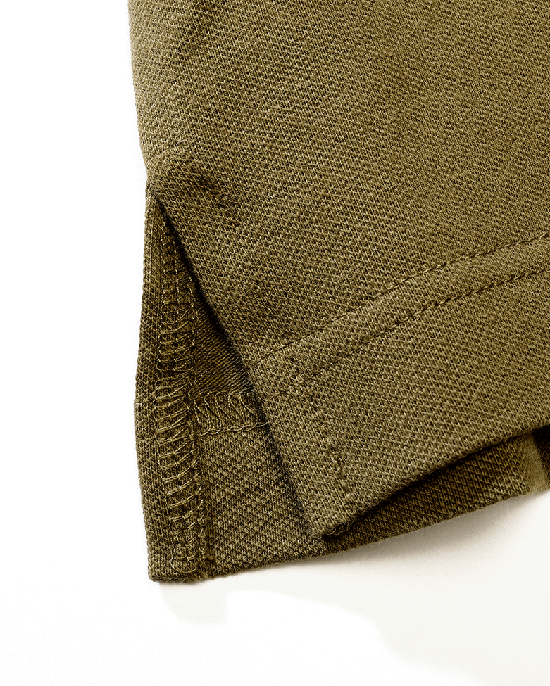 Brandit Poloshirt oliv, Stehkragen, kurze Ärmel, Knopfleiste, hoher Tragekomfort