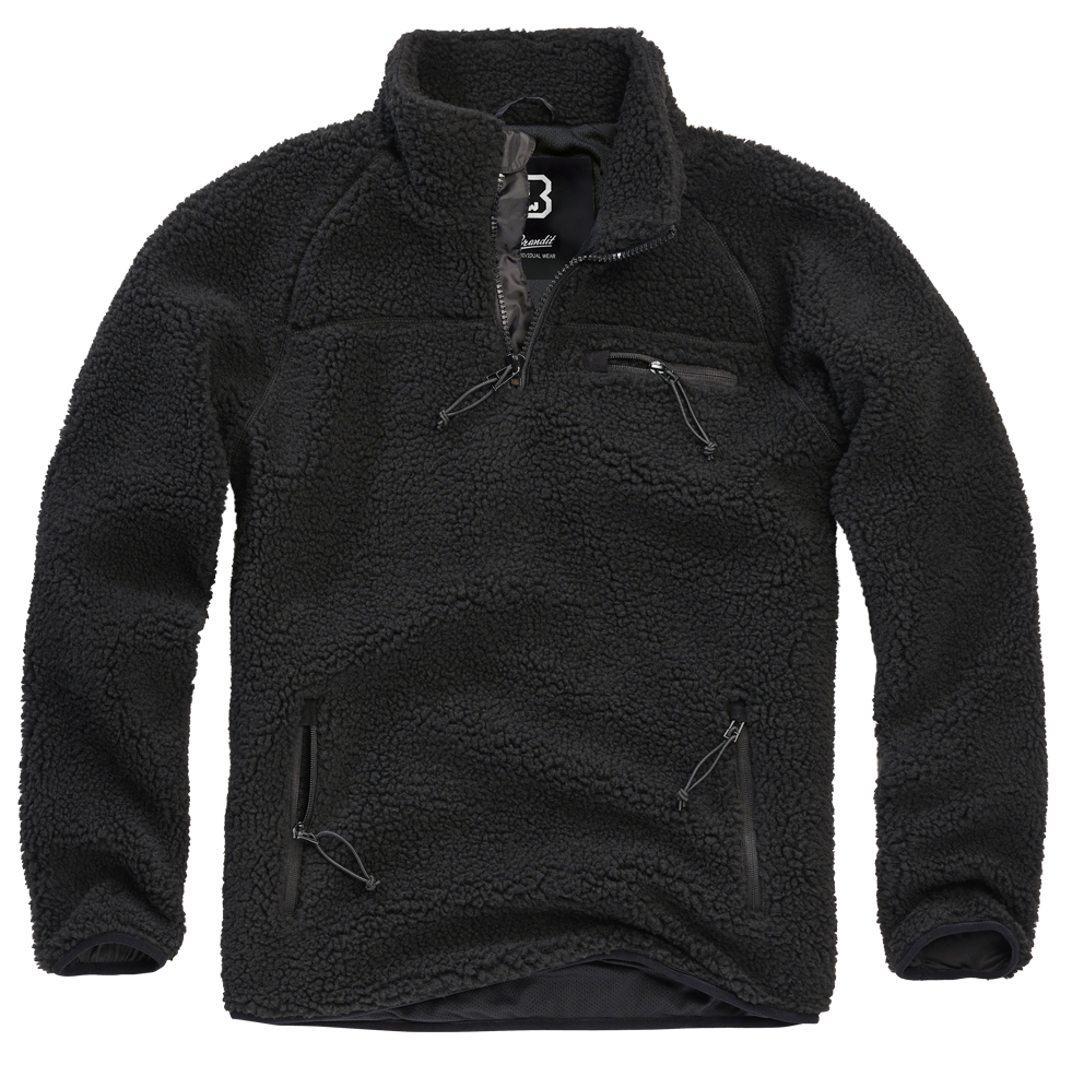 BRANDIT Teddyfleece Troyer Pullover Troyer Schwarz