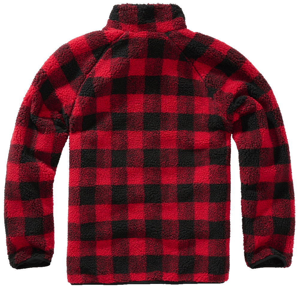 BRANDIT Teddyfleece Troyer Pullover Troyer Rot/Schwarz