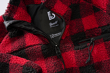 BRANDIT Teddyfleece Troyer Pullover Troyer Rot/Schwarz