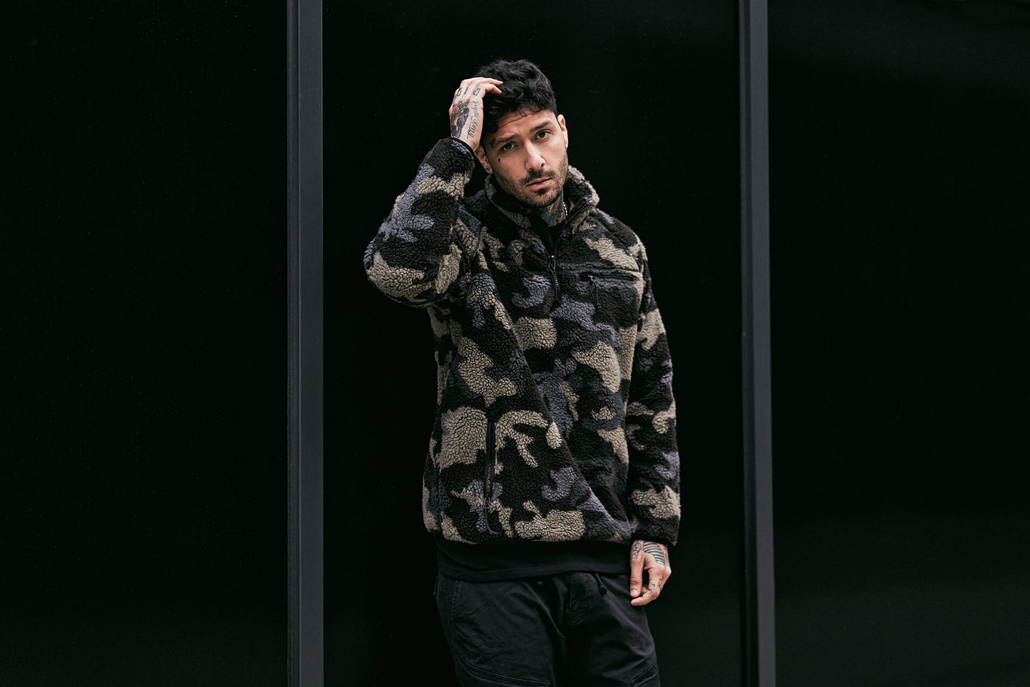 BRANDIT Teddyfleece Troyer Pullover Troyer Darkcamo