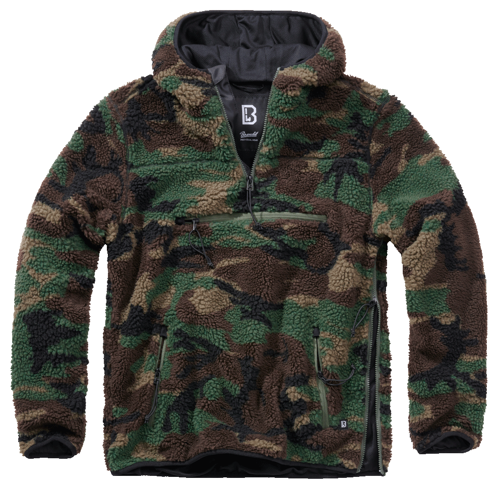 BRANDIT Teddyfleece Worker Pullover Troyer Woodland