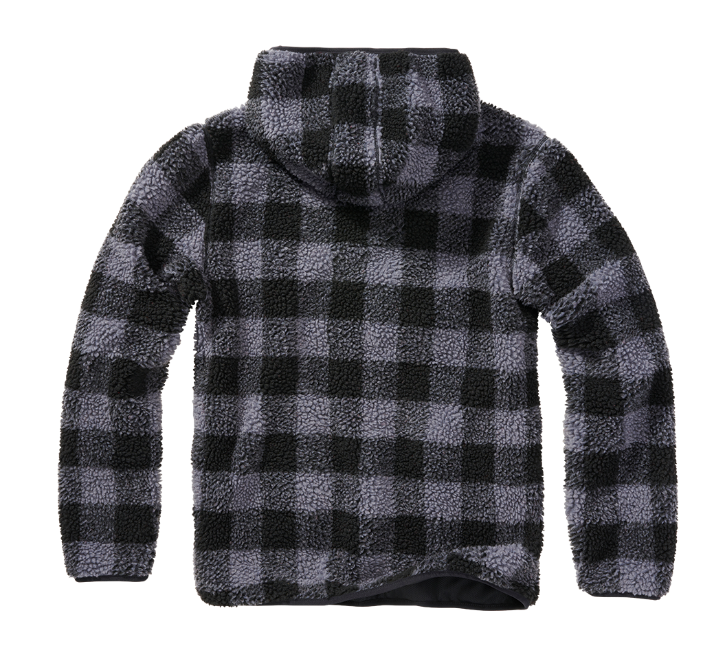 BRANDIT Teddyfleece Worker Jacket Schwarz/Grau