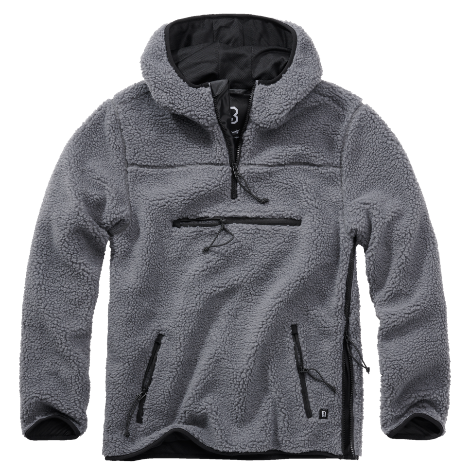 BRANDIT Teddyfleece Worker Pullover Troyer Anthracite