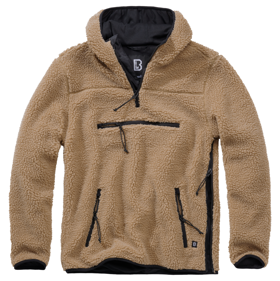 BRANDIT Teddyfleece Worker Pullover Troyer Camel
